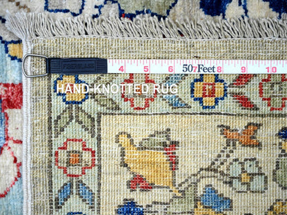 Grey 6'0" x 8'9" Oushak And Peshawar Hand knotted Wool Rug - Sku: O088411