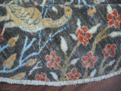 Grey 7'11" x 8'2" Oushak And Peshawar Hand knotted Wool Rug - Sku: O088414