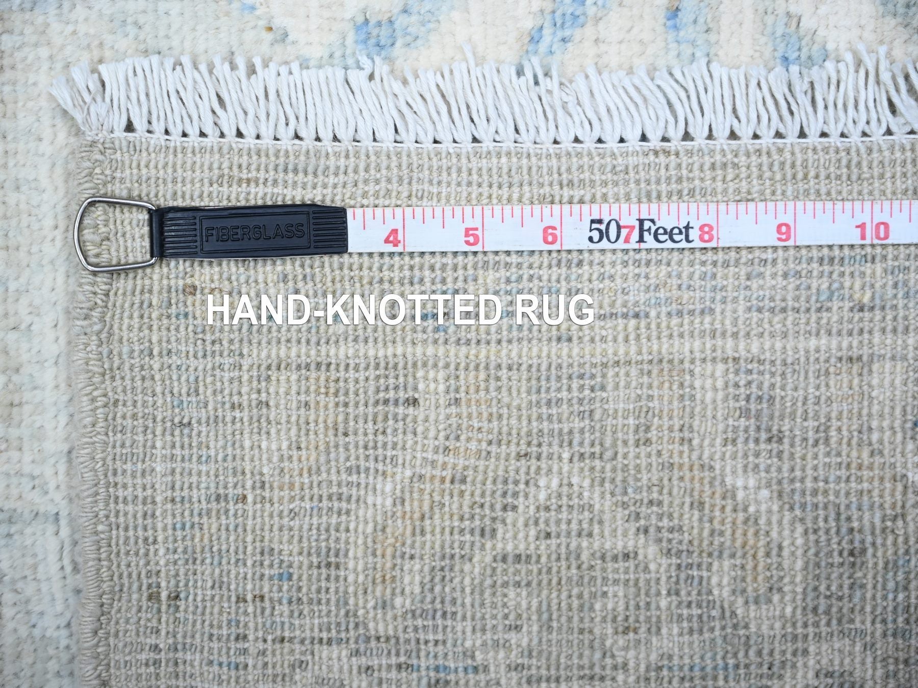 Peshawar Oushak hand-knotted wool rug in Gray, 3'8" x 15' — SKU O088419 (view 6)
