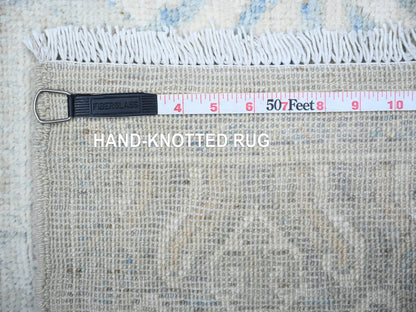 Peshawar Oushak hand-knotted wool rug in Gray, 3'8" x 15' — SKU O088419 (view 6)