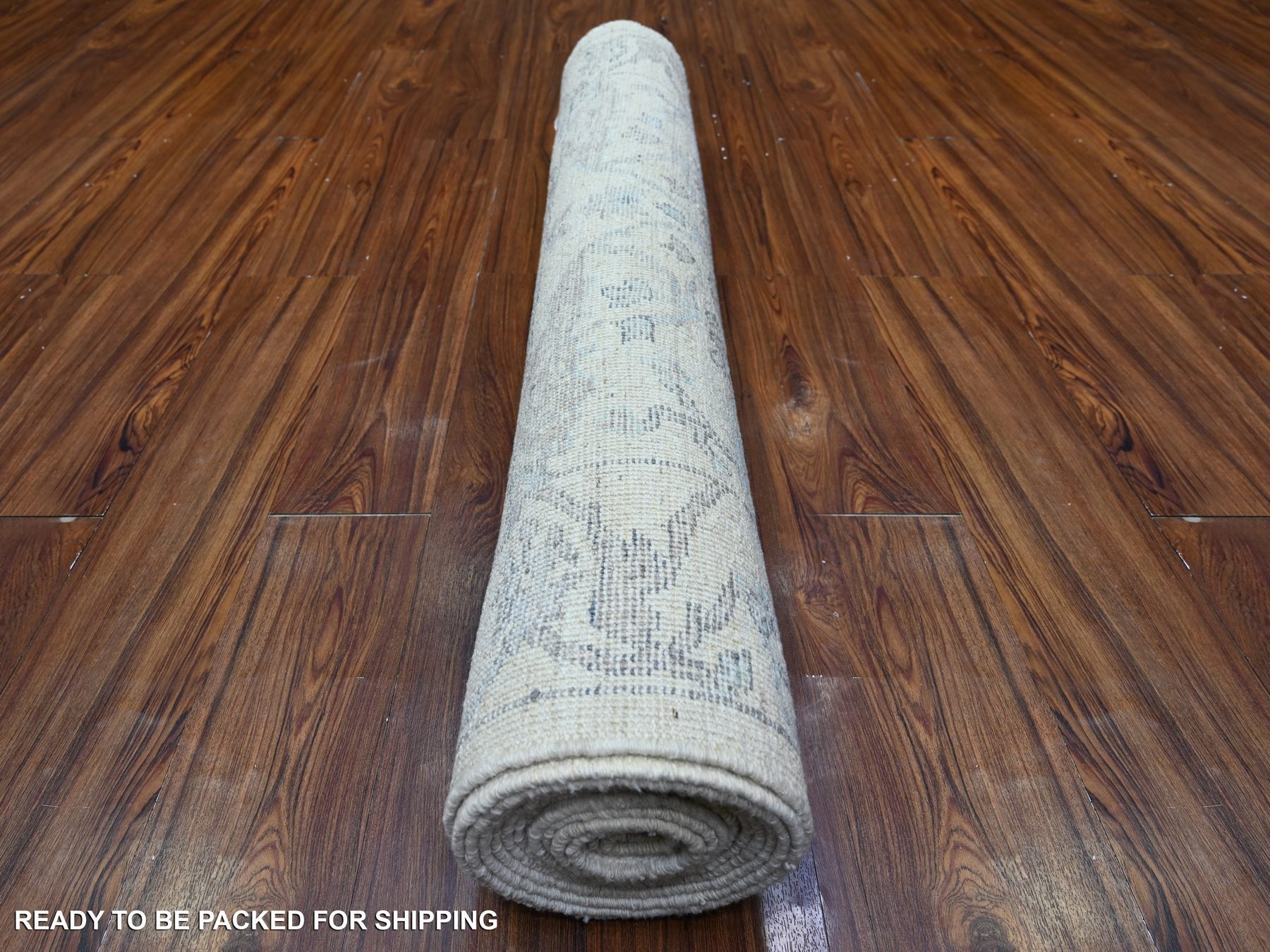 Oushak Oushak hand-knotted wool runner in Ivory, 4' x 16'1" — SKU O088436 (view 4)
