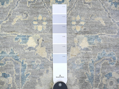 Grey 2'8" x 19'9" Oushak And Peshawar Hand knotted Wool Rug - Sku: O088466