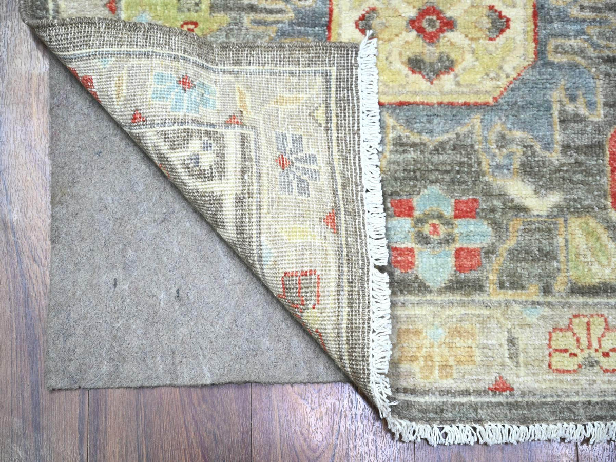 Heriz Oushak / Peshawar hand-knotted wool runner in Gray, 2'8" x 11'10", SKU O088468
