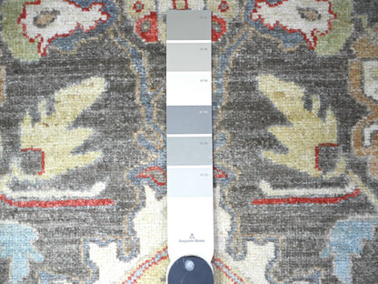 Grey 2'8" x 11'10" Oushak And Peshawar Hand knotted Wool Rug - Sku: O088468