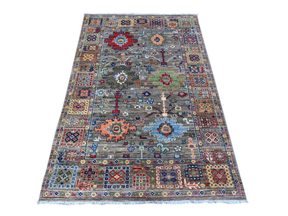 Mahal Oushak hand-knotted wool rug in Gray, 3'10" x 5'9" — SKU O088481
