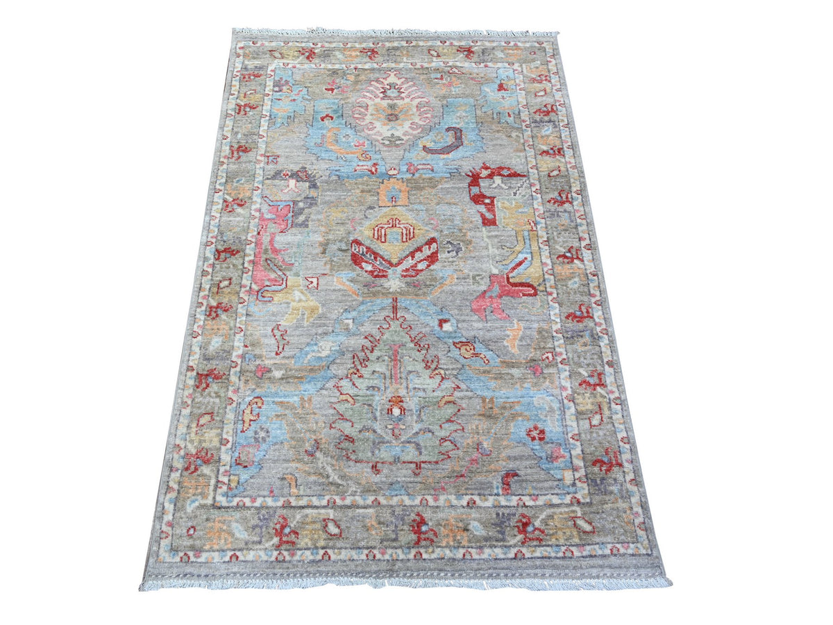 Sultanabad Oushak hand-knotted wool rug in Gray, 3' x 4'8" — SKU O088489