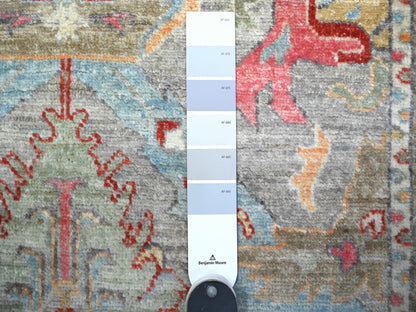 Grey 3'0" x 4'8" Oushak And Peshawar Hand knotted Wool Rug - Sku: O088489