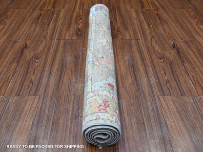 Grey 3'0" x 4'8" Oushak And Peshawar Hand knotted Wool Rug - Sku: O088489