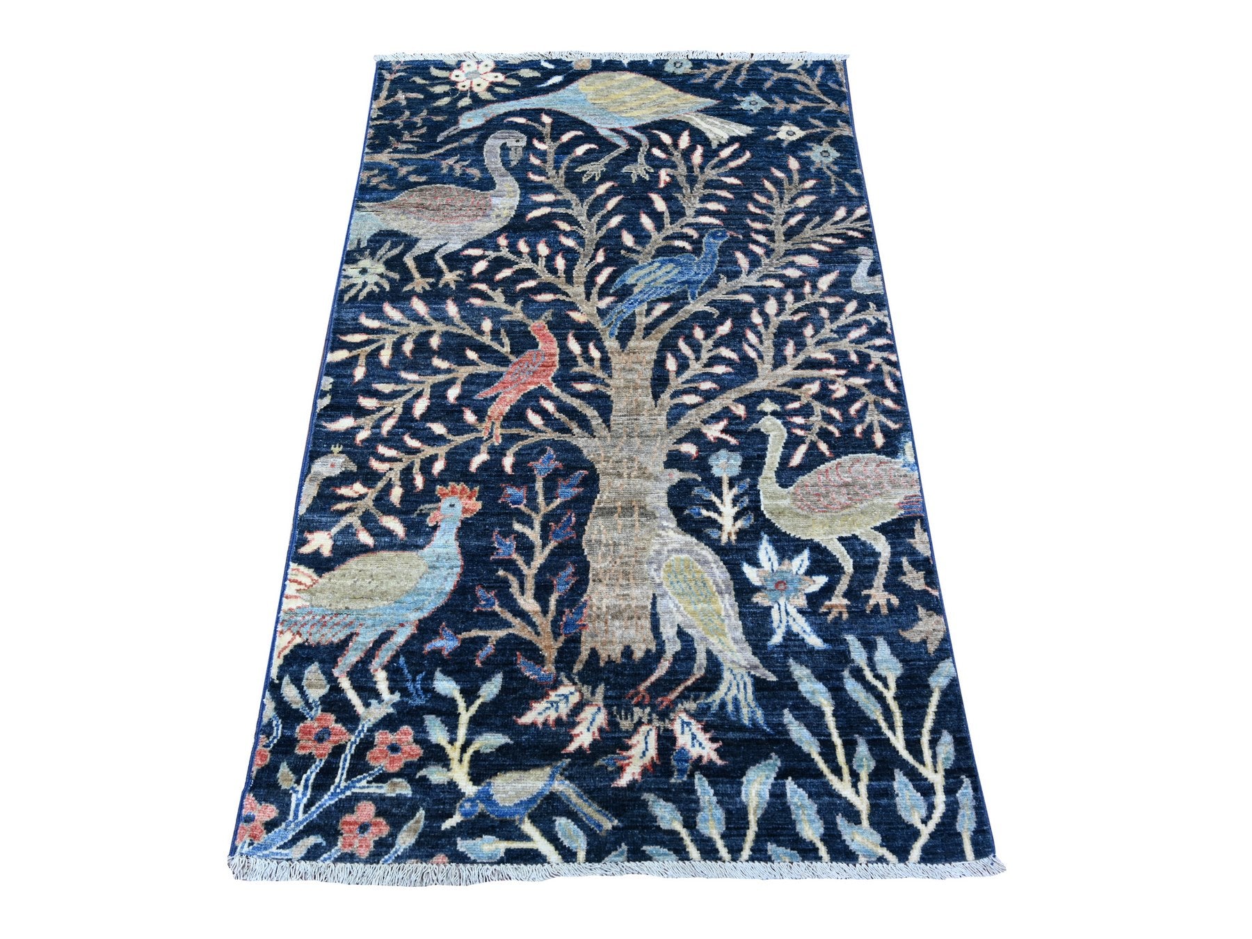 Peshawar Oushak hand-knotted wool rug in Blue, 2'10" x 4'9" — SKU O088501
