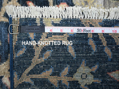 Blue 2'10" x 4'9" Oushak And Peshawar Hand knotted Wool Rug - Sku: O088501