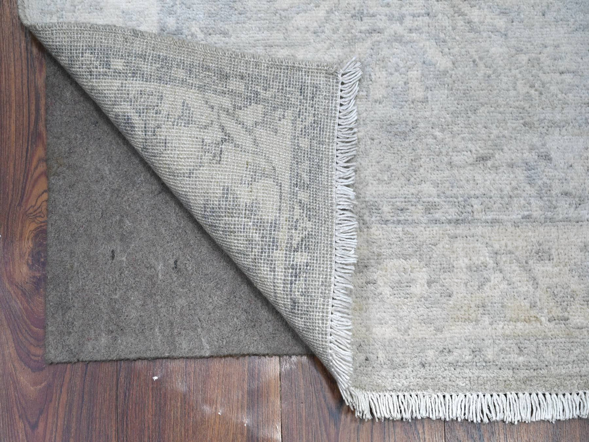 Heriz Oushak hand-knotted wool runner in Gray & Ivory, 2'6" x 19'1" — SKU O088531 (view 2)
