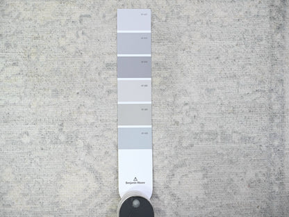 Grey 2'6" x 19'1" Oushak And Peshawar Hand knotted Wool Rug - Sku: O088531