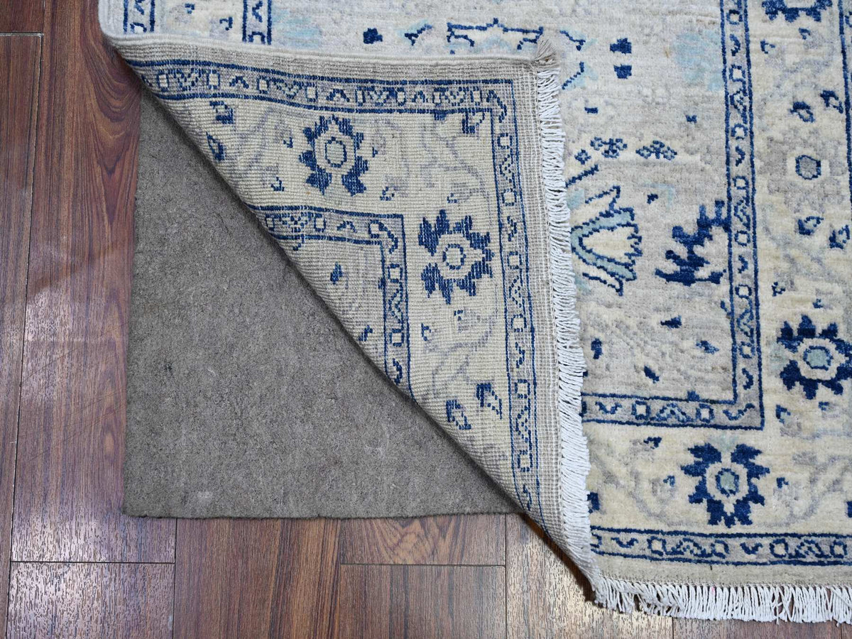 Peshawar Oushak hand-knotted wool runner in Gray & Ivory, 2'7" x 21'4" — SKU O088535 (view 2)