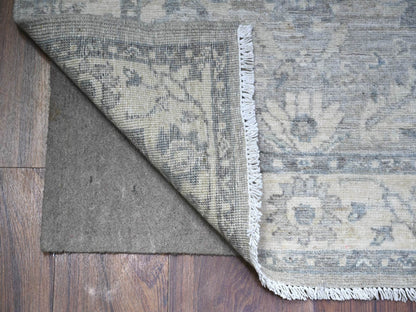 Grey 2'8" x 11'10" Oushak And Peshawar Hand knotted Wool Rug - Sku: O088536