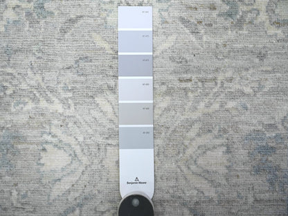 Heriz Oushak hand-knotted wool runner in Gray & Ivory, 2'8" x 11'10" — SKU O088536 (view 3)