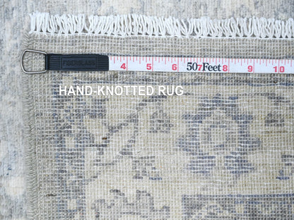 Heriz Oushak hand-knotted wool runner in Gray & Ivory, 2'8" x 11'10" — SKU O088536 (view 6)