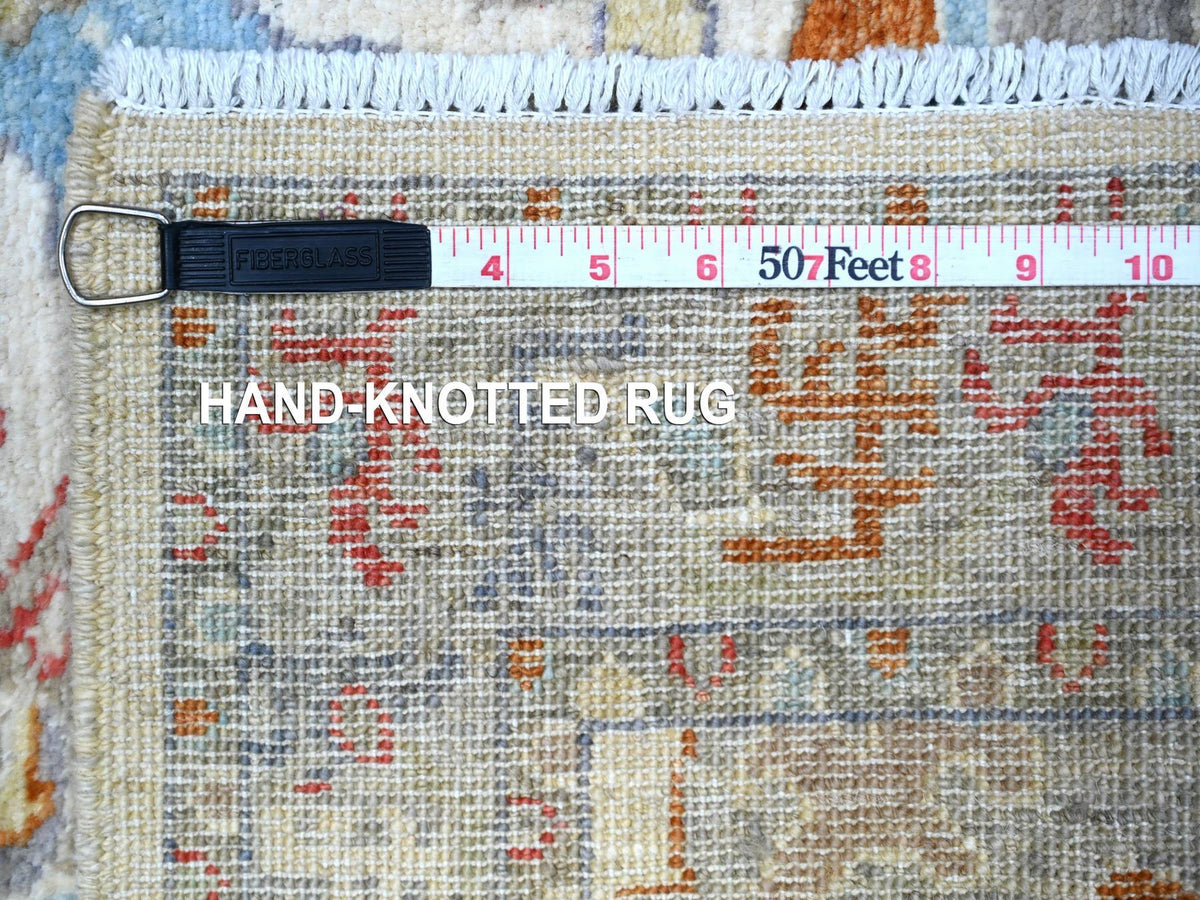 Sultanabad Oushak hand-knotted wool runner in Ivory & Gray, 2'8" x 9'10" — SKU O088545 (view 6)