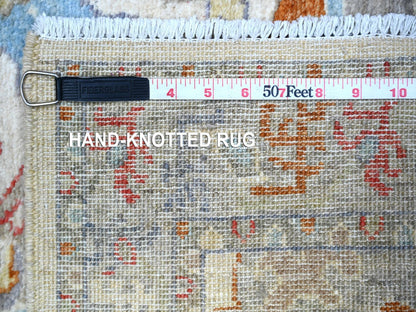 Sultanabad Oushak hand-knotted wool runner in Ivory & Gray, 2'8" x 9'10" — SKU O088545 (view 6)