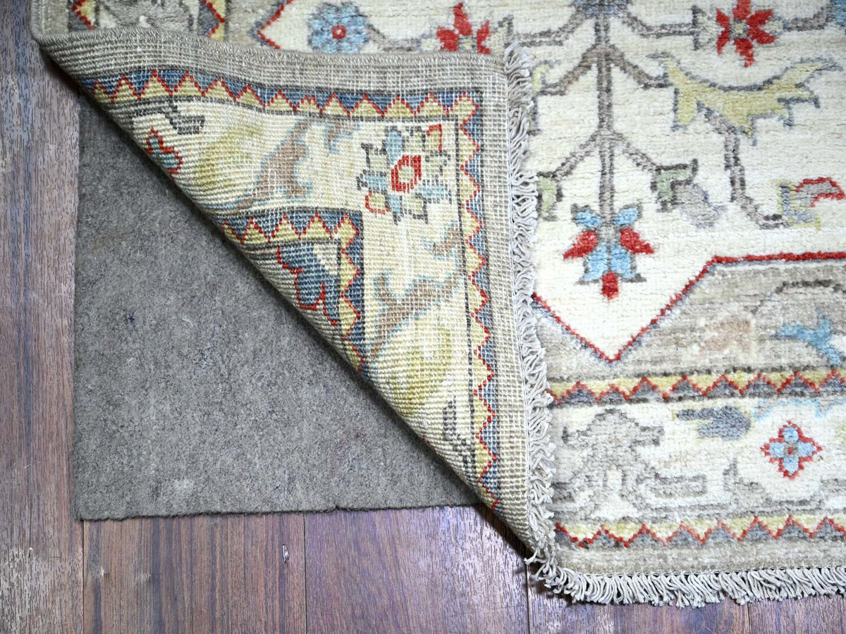 Oushak hand-knotted wool runner in Gray & Link White, 2'8" x 12'1" — SKU O088546 (view 2)