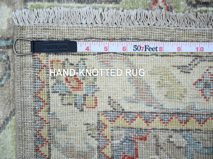 Grey 2'8" x 12'1" Oushak And Peshawar Hand knotted Wool Rug - Sku: O088546