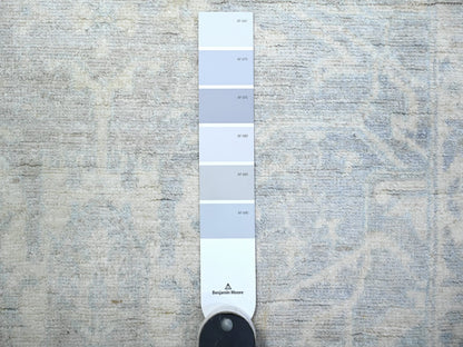 Peshawar Oushak hand-knotted wool runner in Gray & White, 2'6" x 11'7" — SKU O088547 (view 3)