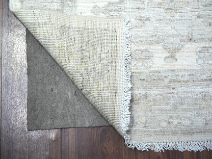 Peshawar Oushak hand-knotted wool runner in Ivory & Gray, 2'8" x 11'3" — SKU O088552 (view 2)