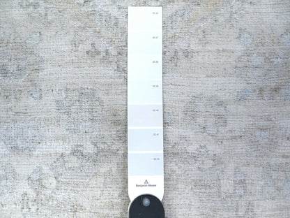 Peshawar Oushak hand-knotted wool runner in Ivory & Gray, 2'8" x 11'3" — SKU O088552 (view 3)
