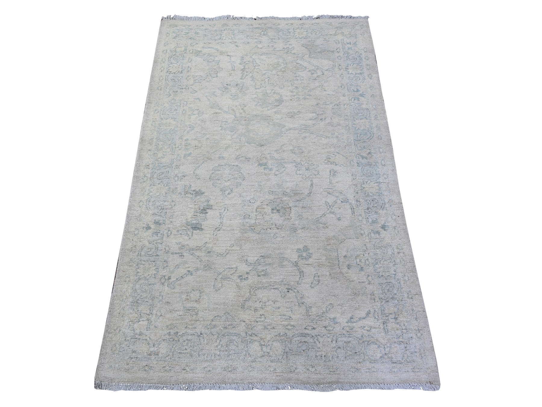 Peshawar Oushak hand-knotted wool rug in Gray, 3' x 5' — SKU O088553