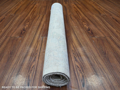 Peshawar Oushak hand-knotted wool rug in Gray, 3' x 5' — SKU O088553 (view 4)