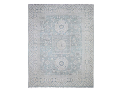 Peshawar hand-knotted wool rug in Blue, 8'10" x 11'3", SKU O088561