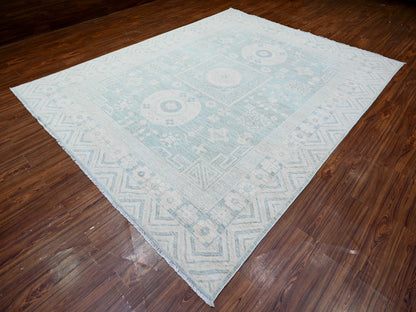 Peshawar hand-knotted wool rug in Blue, 8'10" x 11'3", SKU O088561