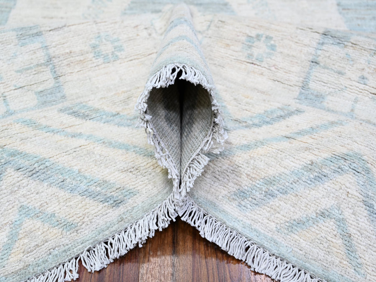 Peshawar hand-knotted wool rug in Blue, 8'10" x 11'3", SKU O088561