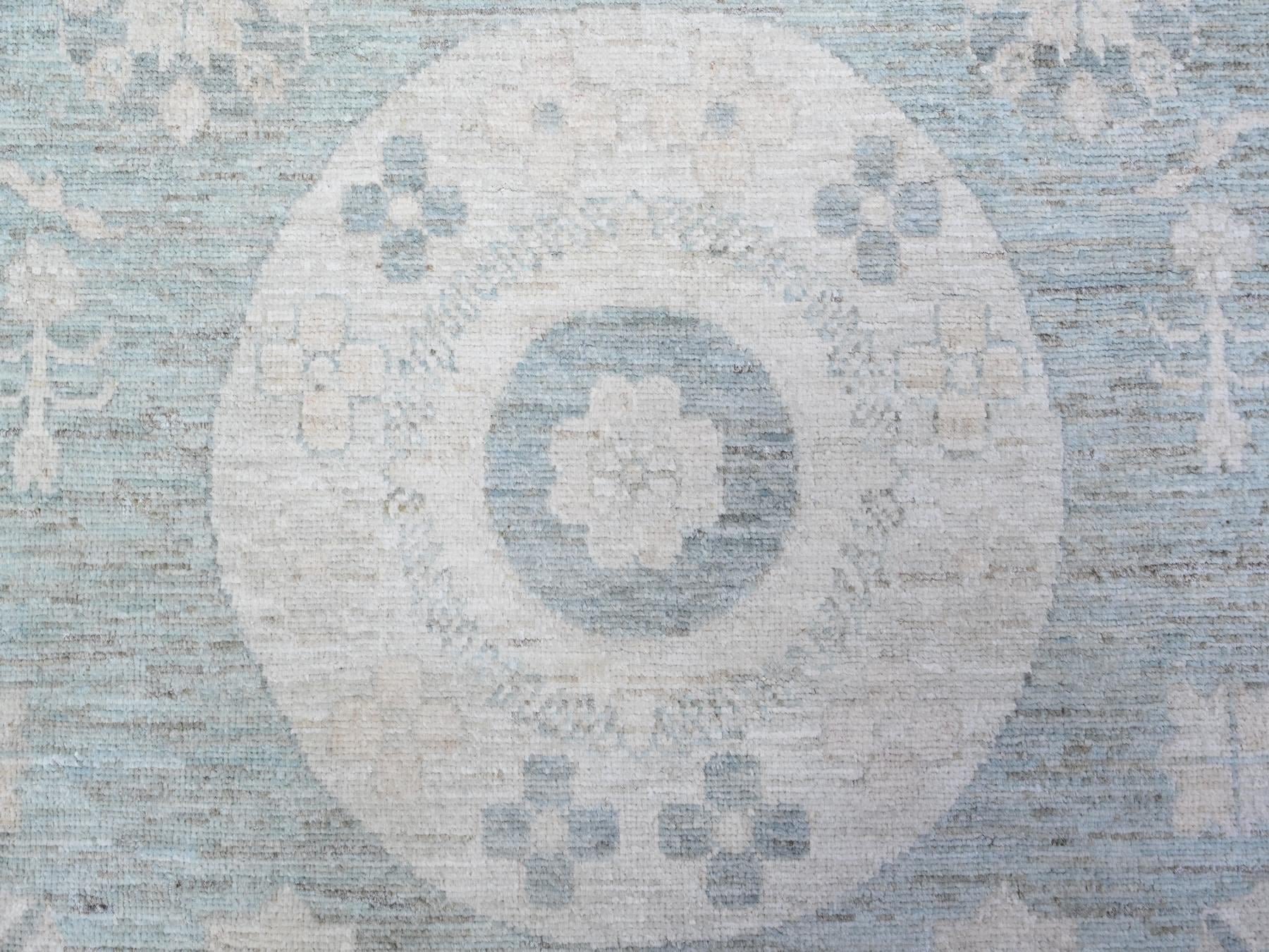 Peshawar hand-knotted wool rug in Blue, 8'10" x 11'3", SKU O088561