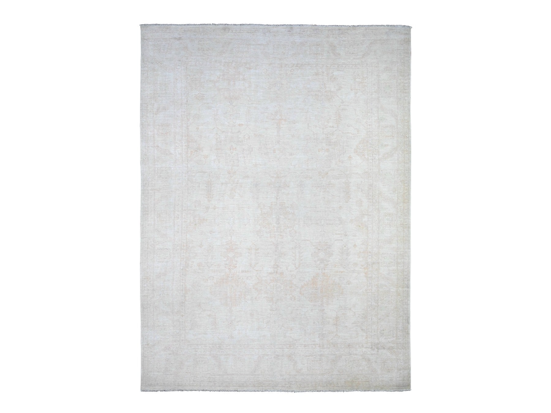 Peshawar Oushak hand-knotted wool rug in Gray, 9'8" x 13'1" — SKU O088581