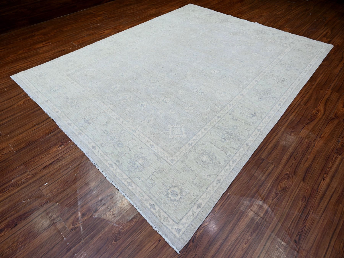 Peshawar Oushak hand-knotted wool rug in Gray, 8'10" x 11'5" — SKU O088582 (view 3)
