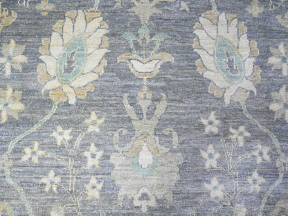 Mahal Oushak hand-knotted wool rug in Gray & Blue, 10'2" x 13'11" — SKU O088584 (view 8)