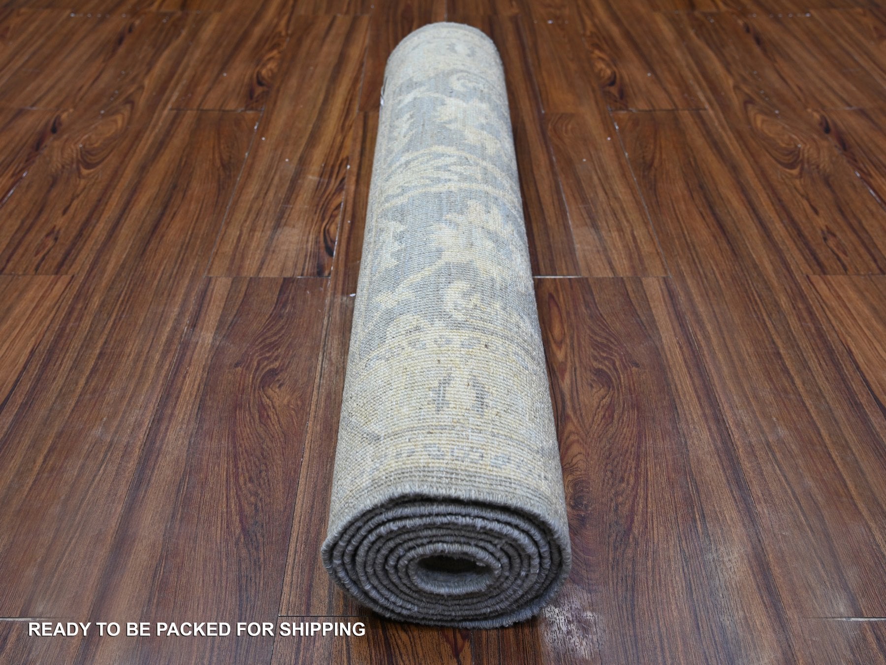 Peshawar Oushak hand-knotted wool runner in Gray, 2'10" x 9'9" — SKU O088587 (view 4)