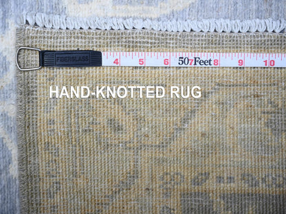 Peshawar Oushak hand-knotted wool runner in Gray, 2'10" x 9'9" — SKU O088587 (view 6)