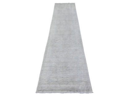 Peshawar Oushak hand-knotted wool runner in Gray, 2'7" x 11'2" — SKU O088588