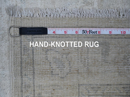 Peshawar Oushak hand-knotted wool runner in Gray, 2'7" x 11'2" — SKU O088588 (view 6)