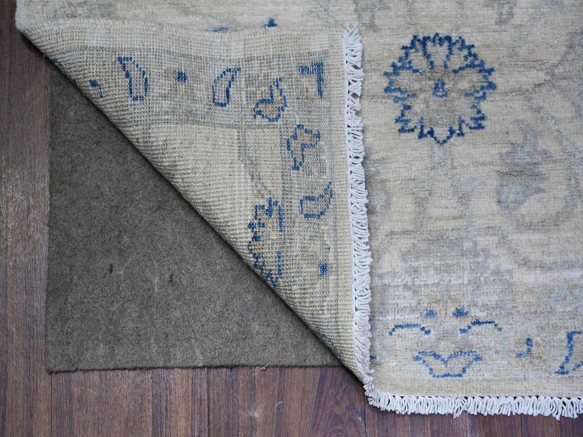 Peshawar Oushak hand-knotted wool runner in Ivory & Gray, 2'8" x 11'10" — SKU O088589 (view 2)
