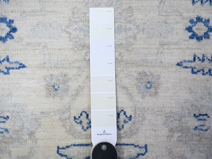 Peshawar Oushak hand-knotted wool runner in Ivory & Gray, 2'8" x 11'10" — SKU O088589 (view 3)