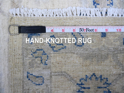 Peshawar Oushak hand-knotted wool runner in Ivory & Gray, 2'8" x 11'10" — SKU O088589 (view 6)