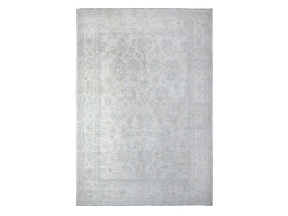 Ivory 9'7" x 13'10" Oushak And Peshawar Hand knotted Wool Rug - Sku: O088595