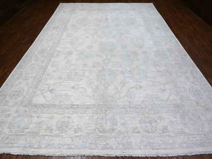 Ivory 9'7" x 13'10" Oushak And Peshawar Hand knotted Wool Rug - Sku: O088595