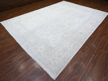 Ivory 9'7" x 13'10" Oushak And Peshawar Hand knotted Wool Rug - Sku: O088595