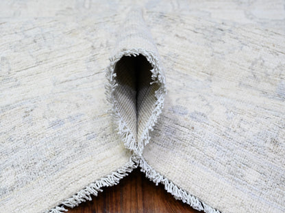 Ivory 9'7" x 13'10" Oushak And Peshawar Hand knotted Wool Rug - Sku: O088595