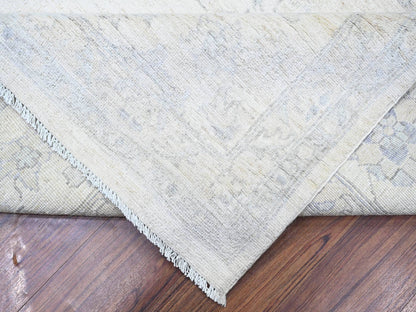 Ivory 9'7" x 13'10" Oushak And Peshawar Hand knotted Wool Rug - Sku: O088595