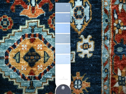 Blue 2'6" x 6'1" Oushak And Peshawar Hand knotted Wool Rug - Sku: O088625