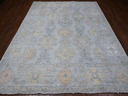 Grey 8'3" x 10'0" Oushak And Peshawar Hand knotted Wool Rug - Sku: O088649